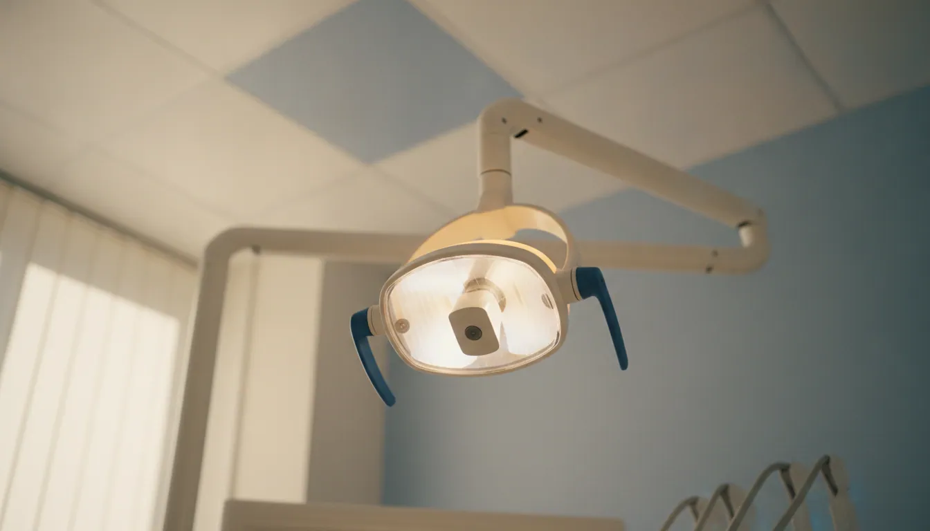 Hljóðnemarnir voru festir á brún svona lampa: svo smáir að þeir sjást varla.